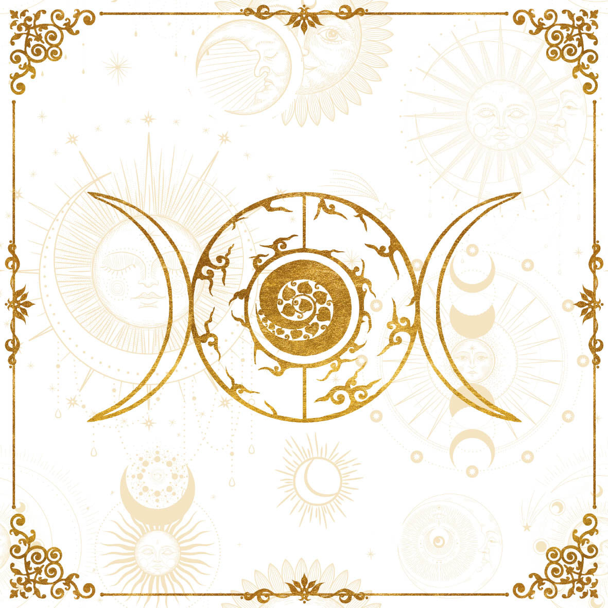 Lenormand / Tarot Tuch Sonne-Mond Symbole