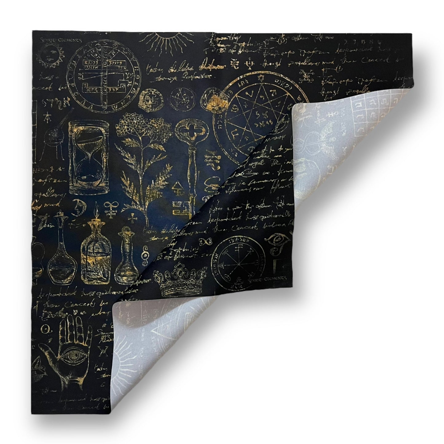 Lenormand / Tarot Tuch Hexenküche Elements Antique Black