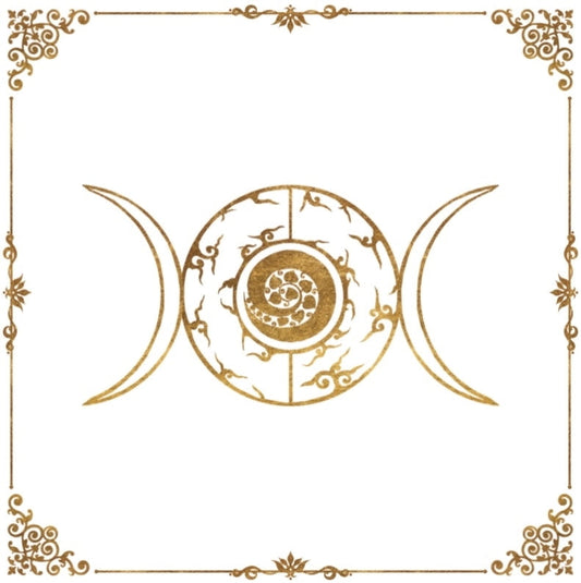 Lenormand / Tarot Tuch Dreier-Mond Logo 60x60 cm