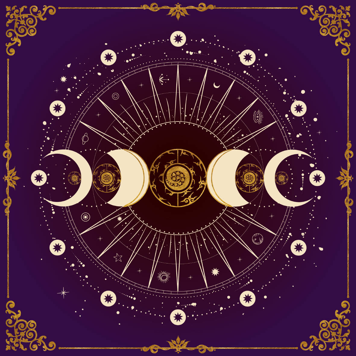 Lenormand / Tarot Cloth Moon Phase