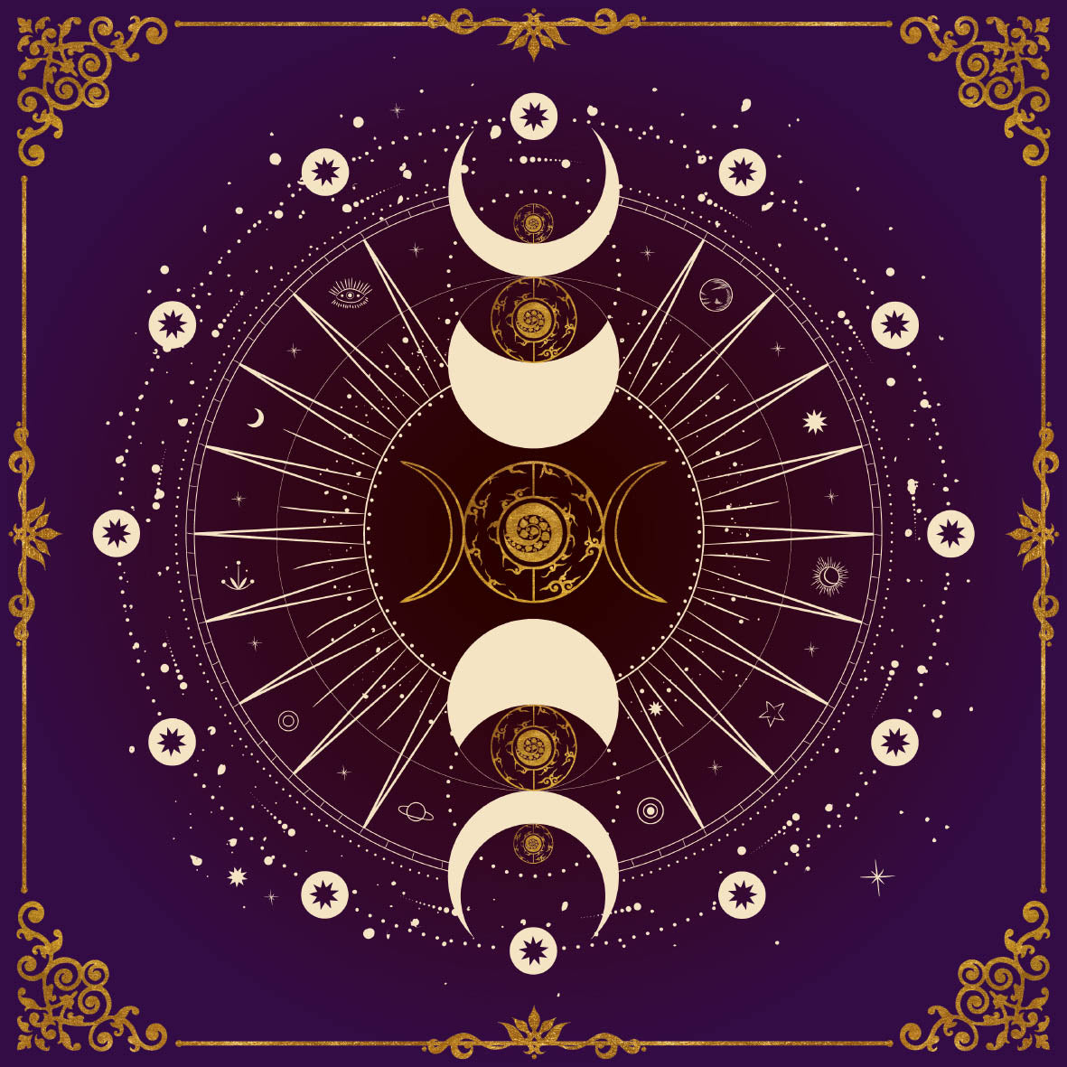 Lenormand / Tarot Cloth Moon Phase