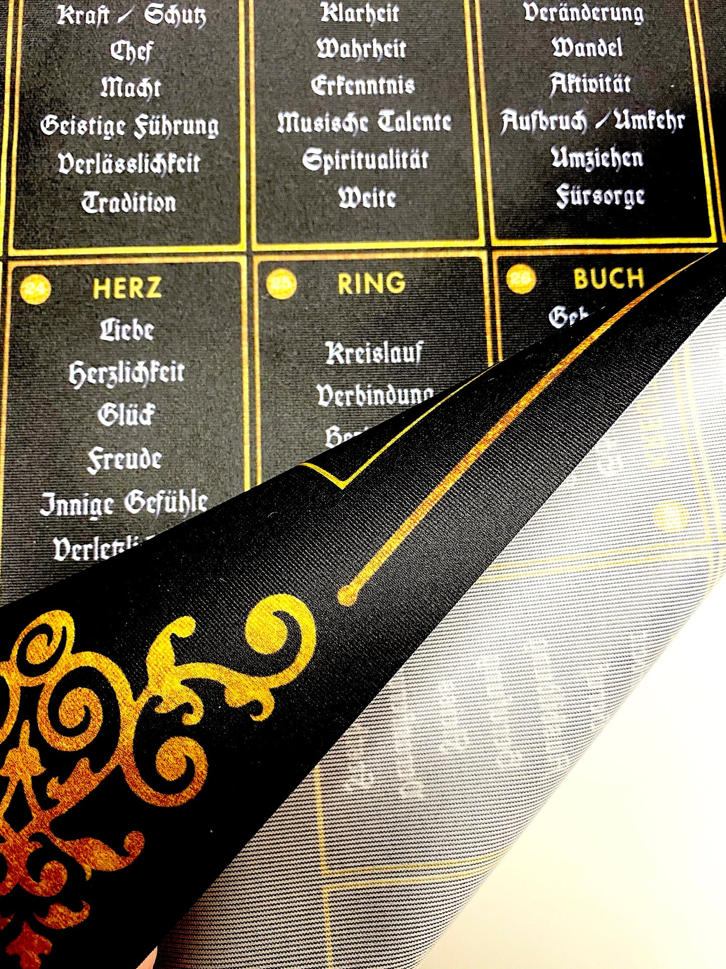 Lenormand Häuserschablone 8er Tafel Tuch 60x60 cm