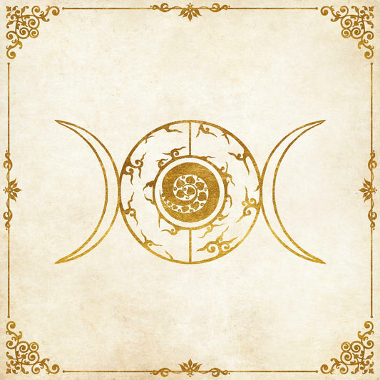 Lenormand / Tarot en tissu Trois Lunes 52x52 cm / Article de seconde qualité