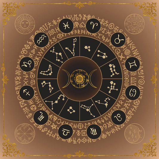 Lenormand / Tarot Tissu Cercle du Zodiaque