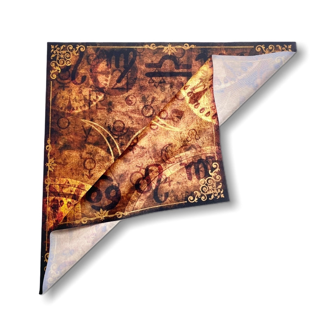 Lenormand / Tarot Tuch Mystic-Clock Sand-Gold