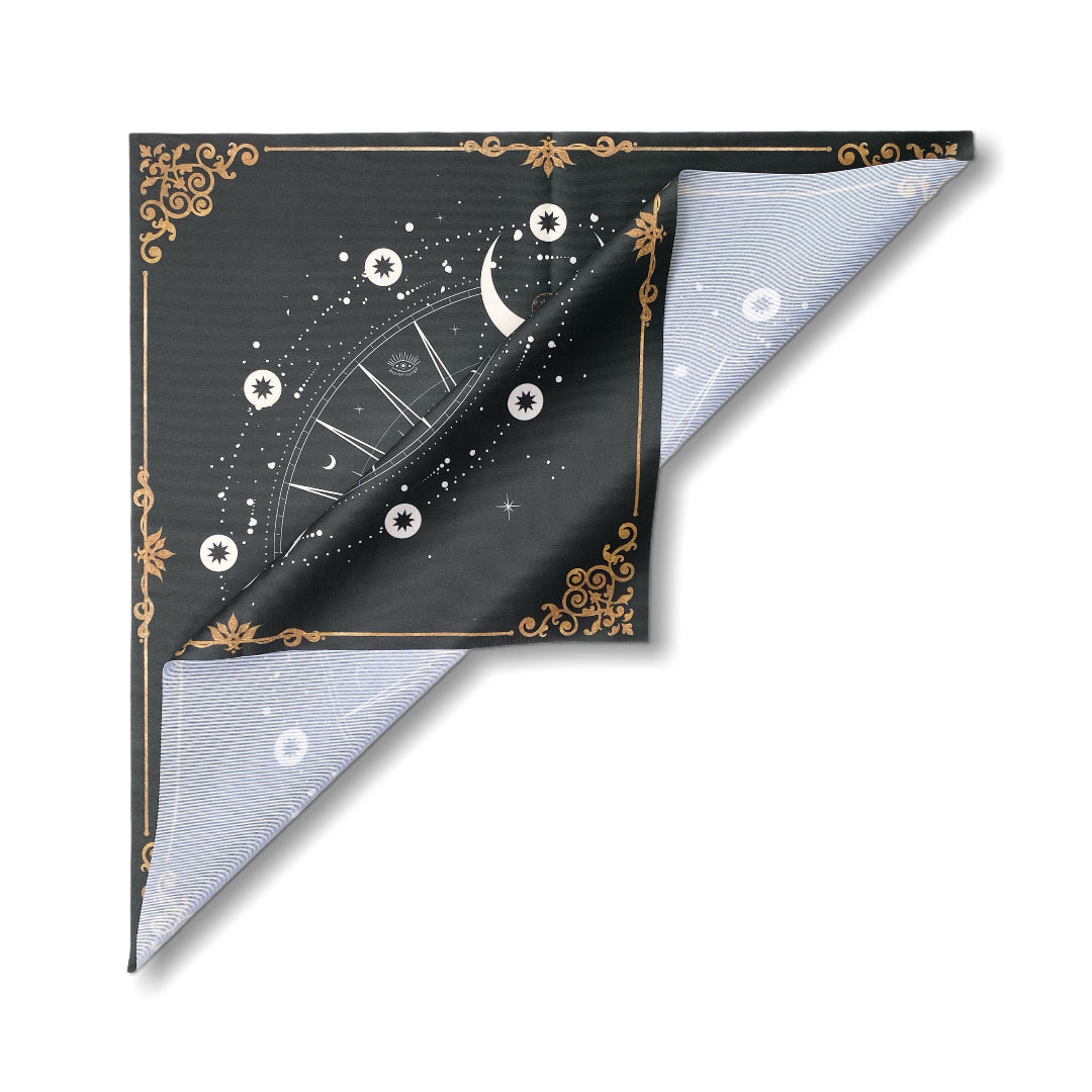 Lenormand / Tapis de Tarot Phase de la Lune Noir / Article de seconde qualité