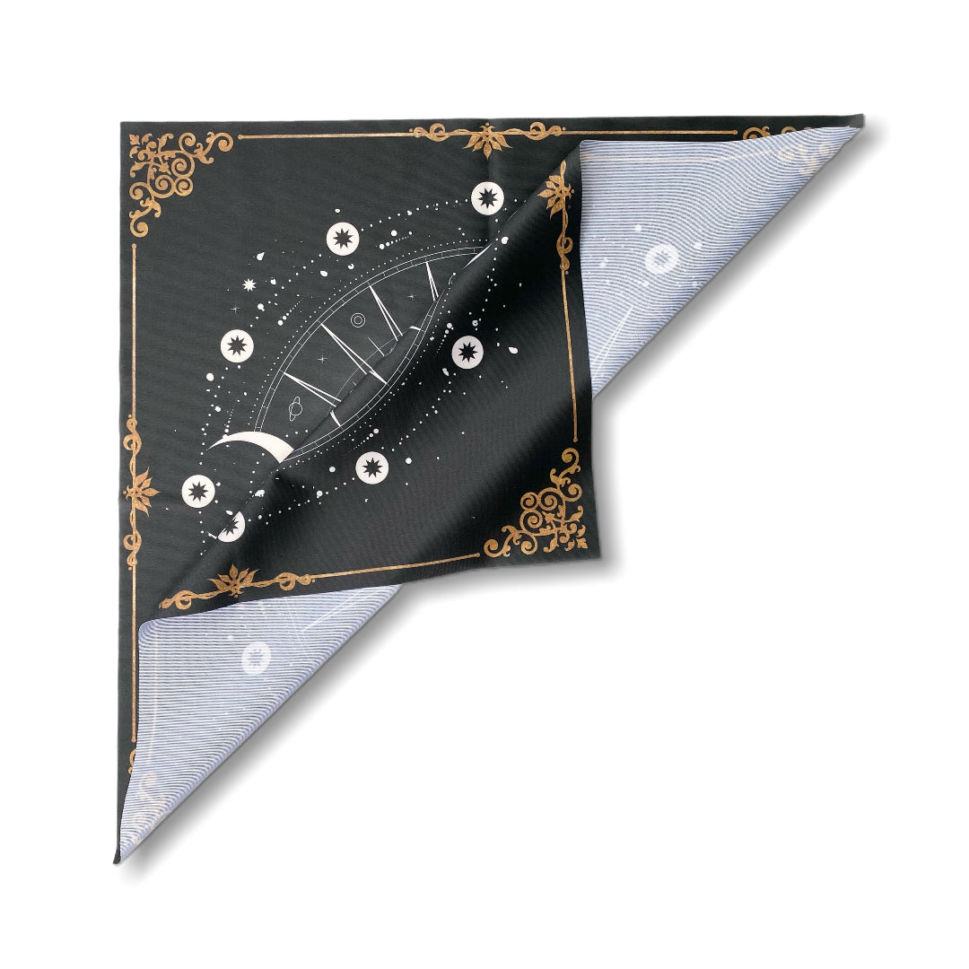 Lenormand / Tapis de Tarot Phase de la Lune Noir / Article de seconde qualité