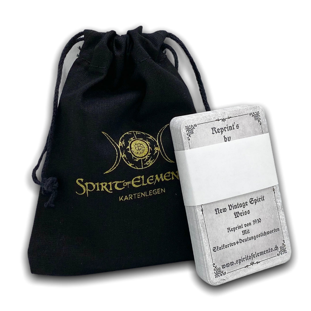 Dondorf Lenormand cards / New Vintage Spirit with interpretive keywords, white-grey, 1910 / B-grade item