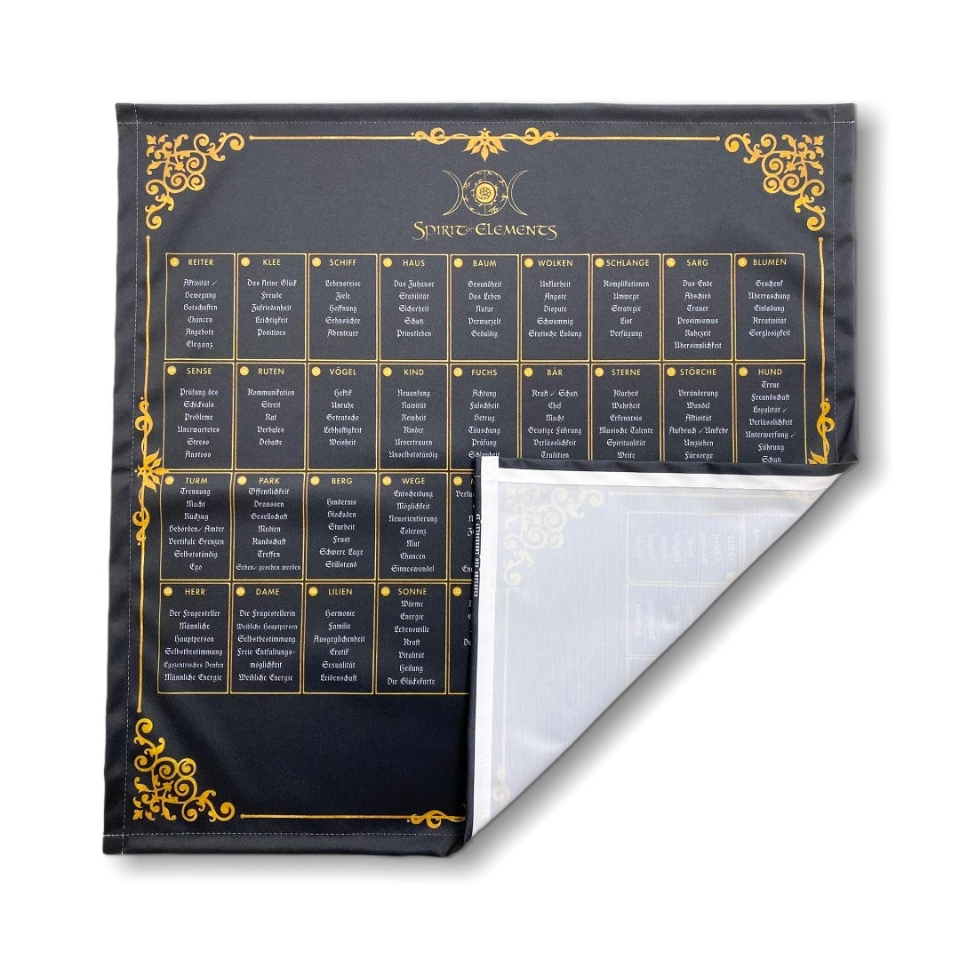 Lenormand House Template, 9-square board, cloth 60x60 cm / hemmed