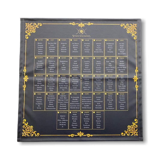 Lenormand Häuserschablone 8er Tafel Tuch 60x60 cm / umsäumt