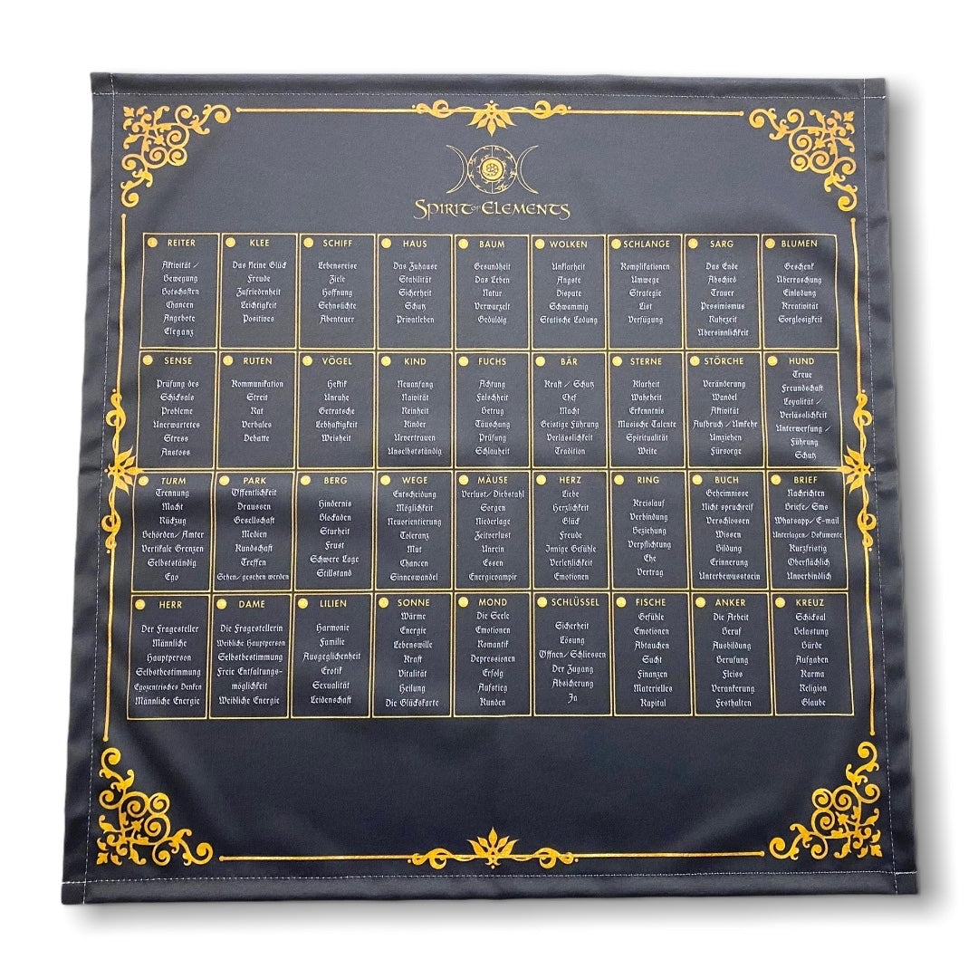 Lenormand House Template, 9-square board, cloth 60x60 cm / hemmed