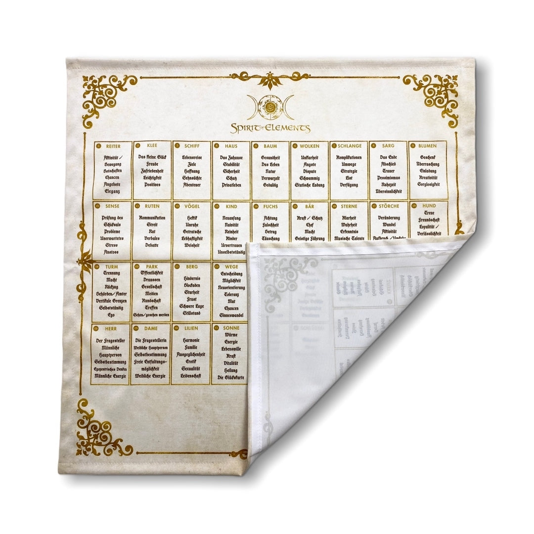 Lenormand House Template, 9-square board, cloth 60x60 cm / hemmed