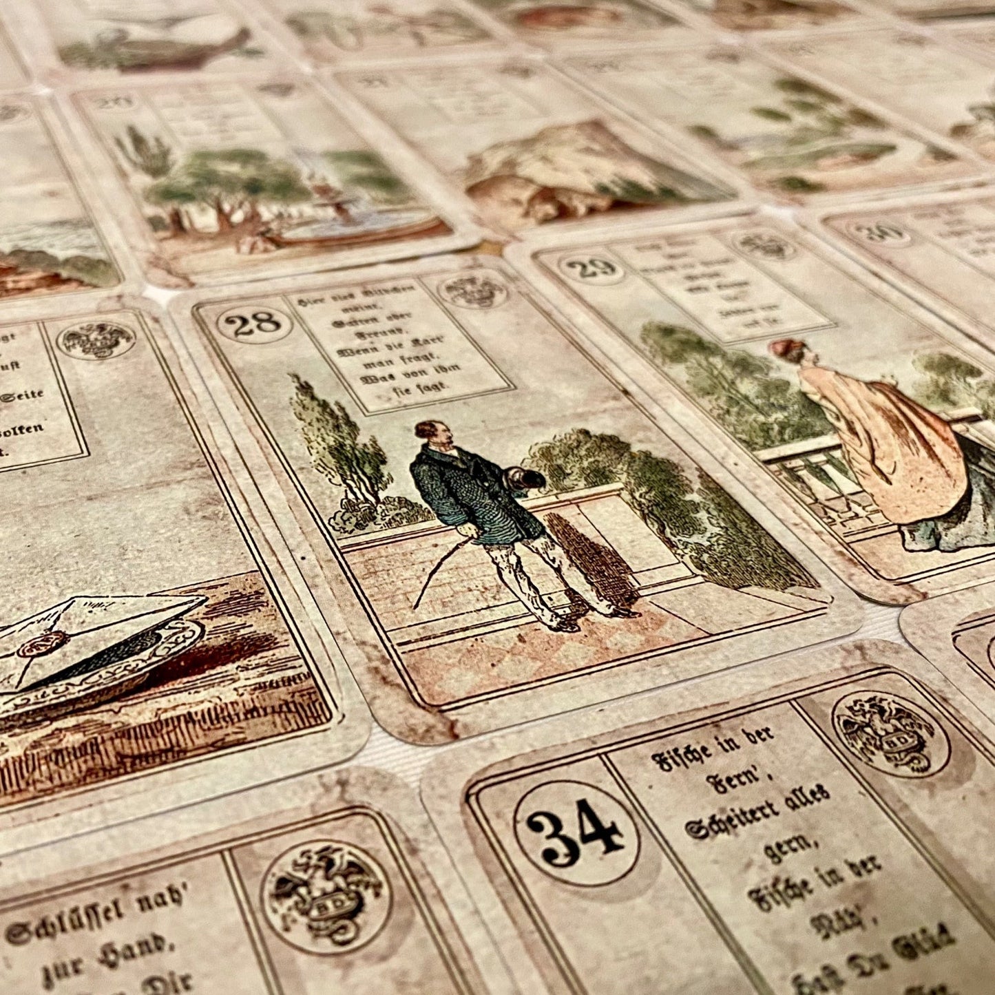 Lenormand cards Dondorf / Direct reprint of the cards from 1880