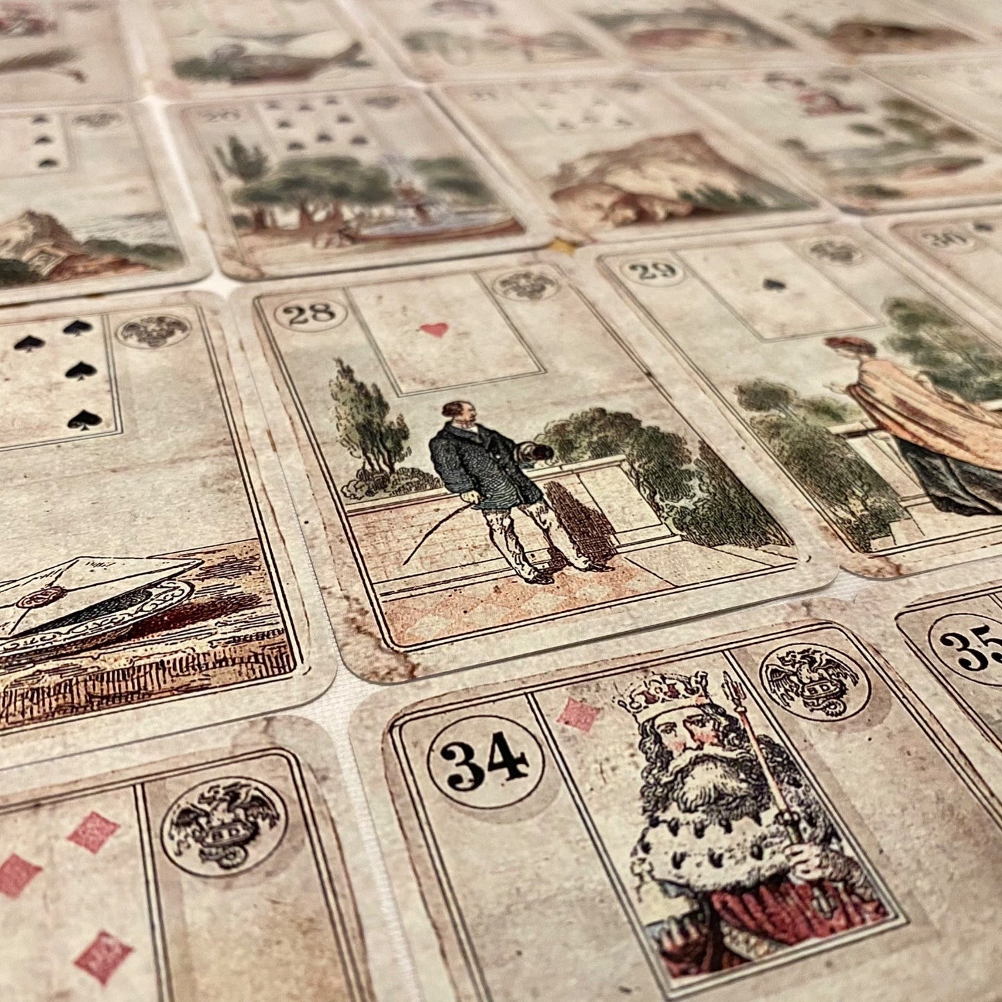 Lenormand cards Dondorf / Direct reprint of the cards from 1880