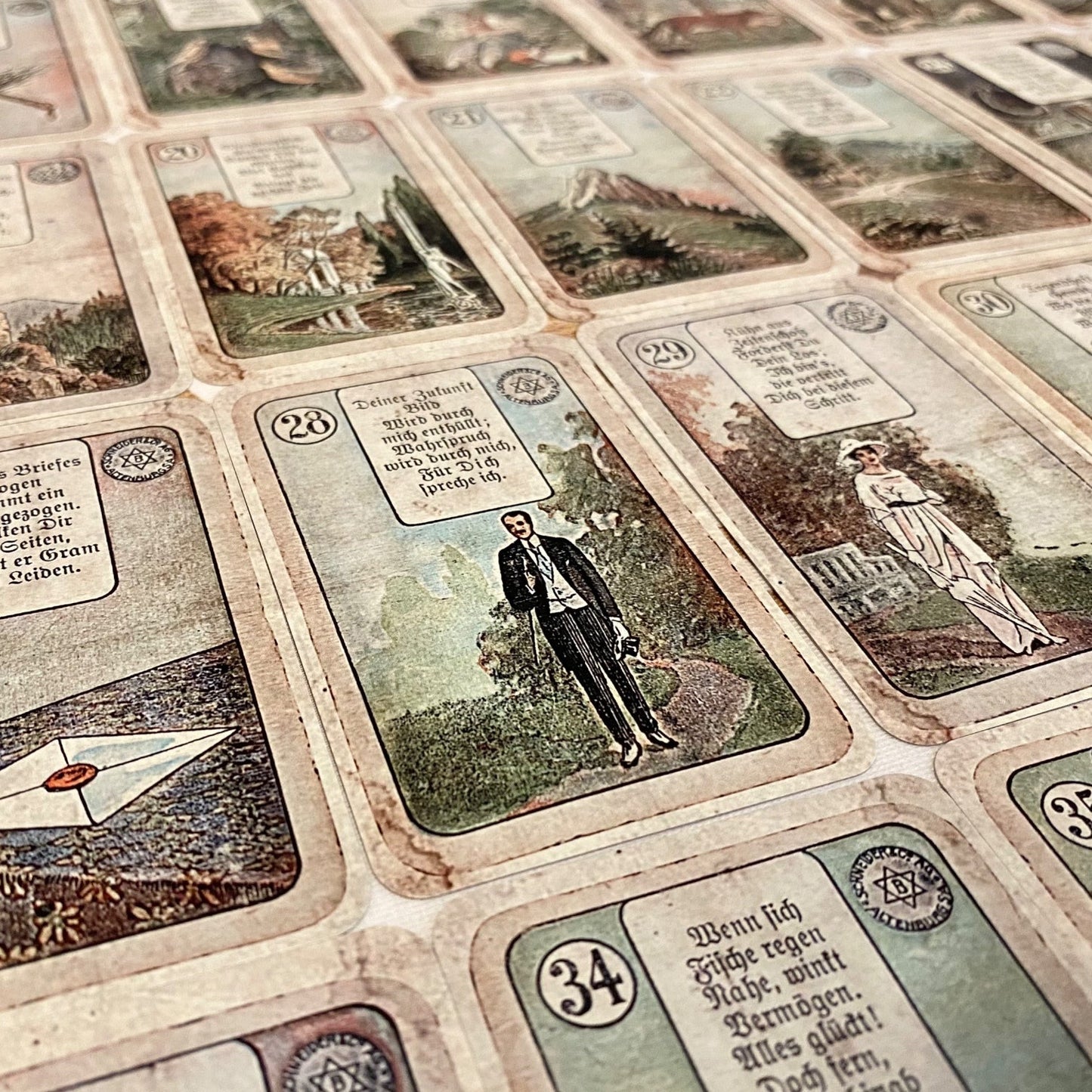 Lenormand cards Altenburger / Direct reprint of the cards from around 1890