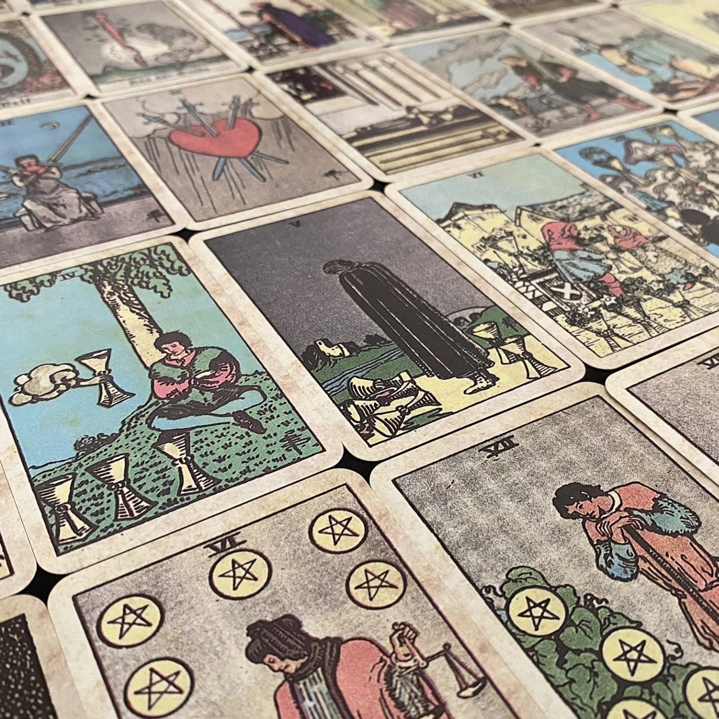 Tarot Cards Smith-Waite Mini / Direct Reprint Old Papyrus