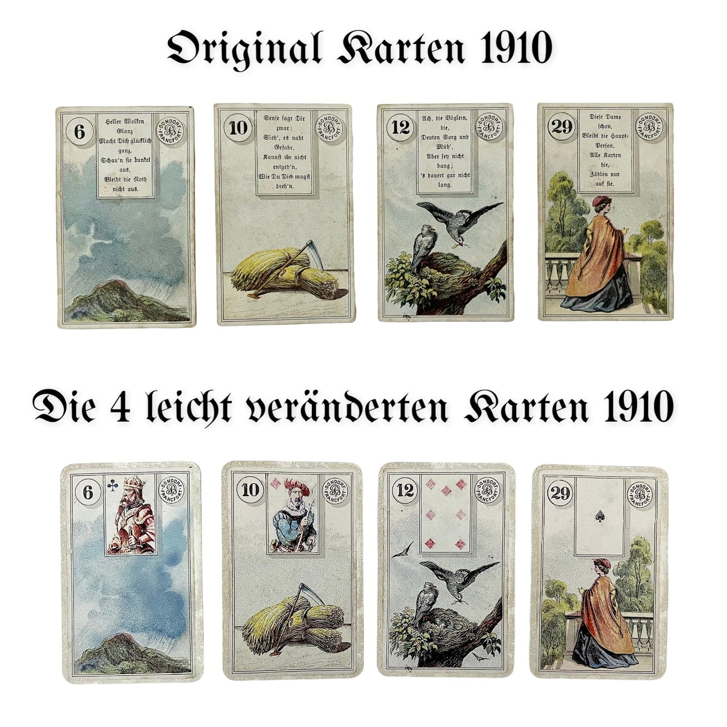 Lenormandkarten Dondorf / Direkt Reprint New Vintage 1910