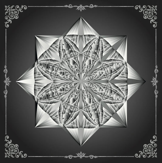 Lenormand & Tarot Tuch / Black-Silver Line Hypnotic