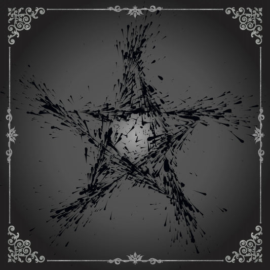 Lenormand & Tarot Tuch / Black-Silver Line Bloody Pentagram
