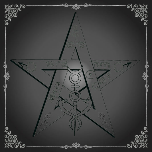 Lenormand & Tarot Tuch / Black-Silver Line Tetragrammaton Mystic