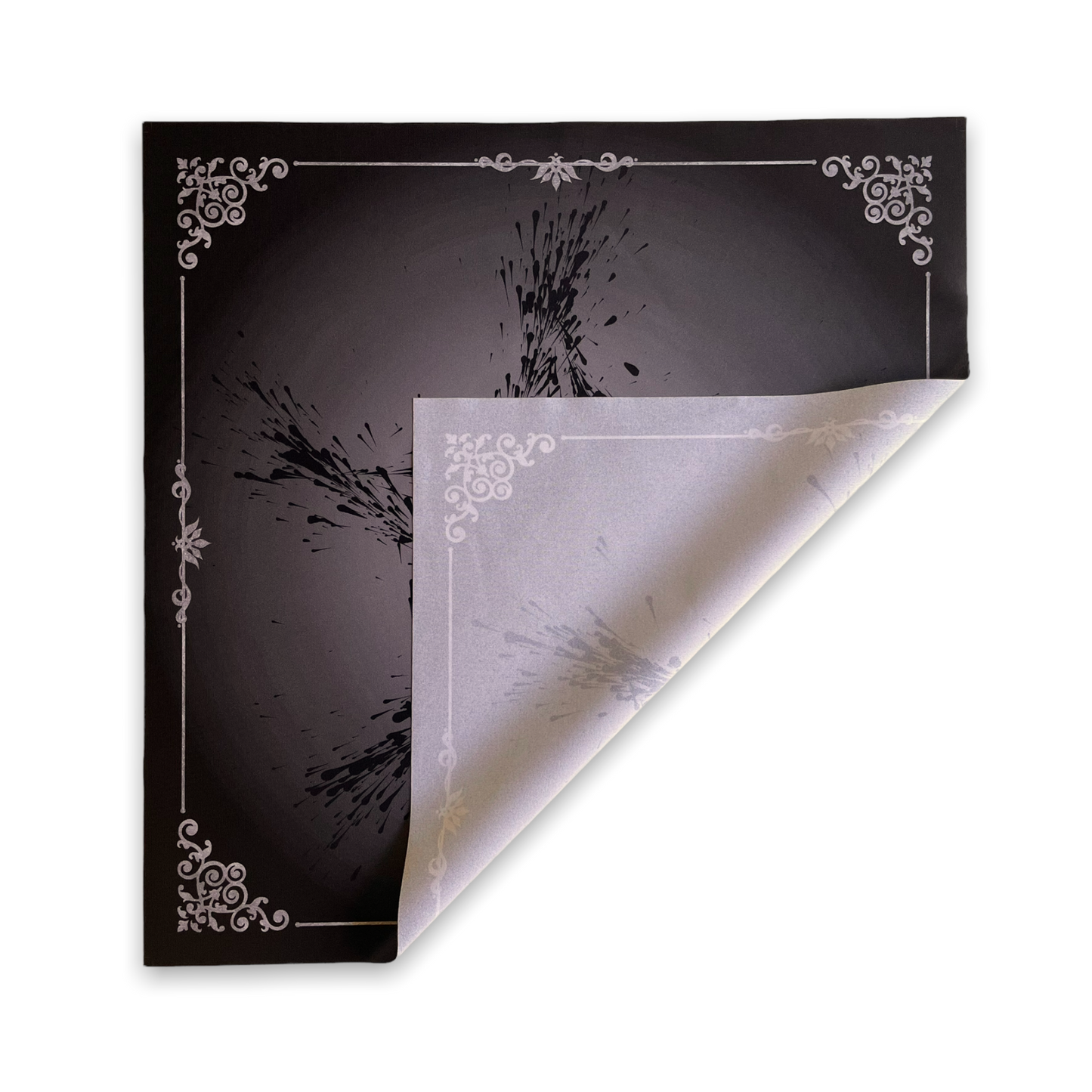 Lenormand & Tarot Cloth / Black-Silver Line Bloody Pentagram