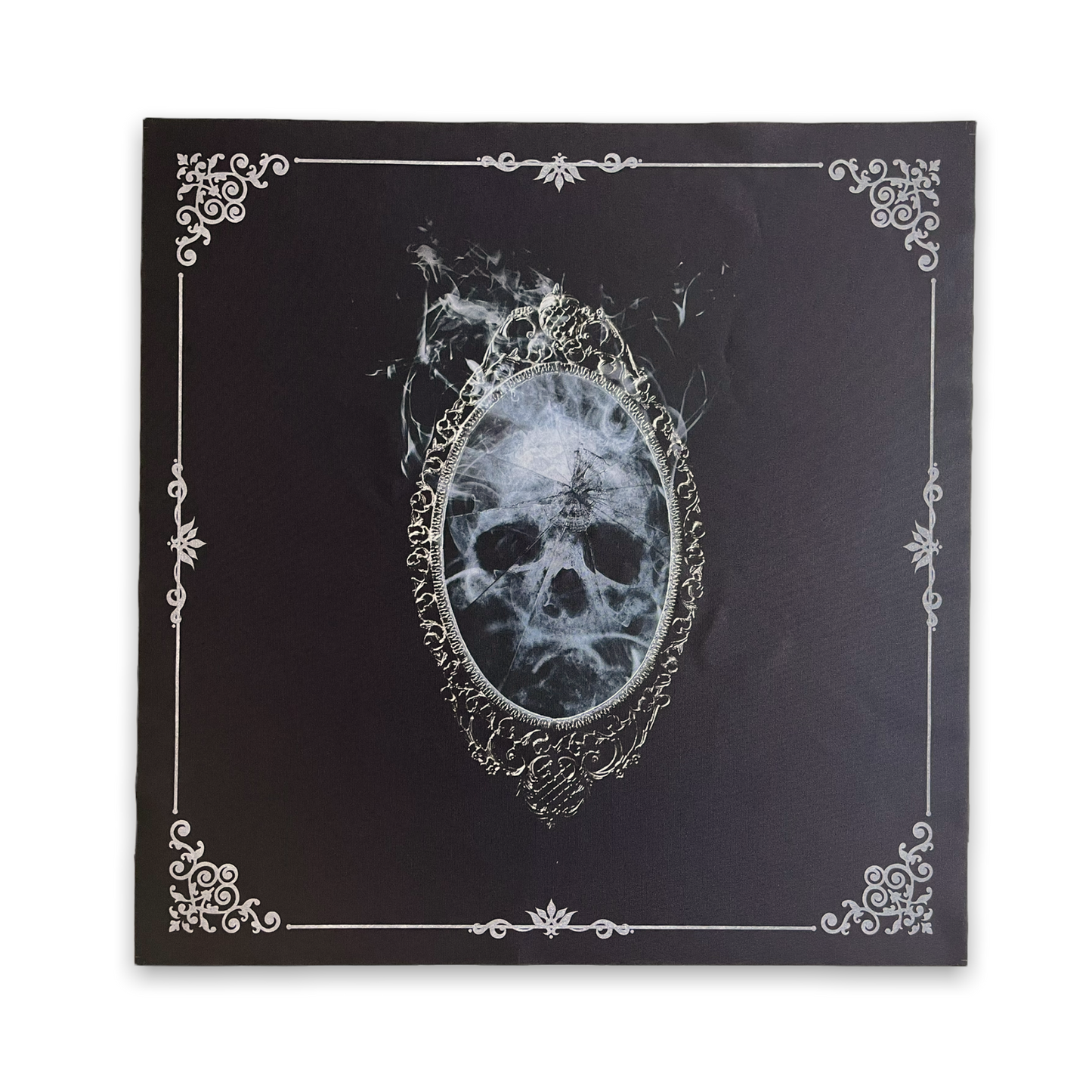 Lenormand & Tarot Cloth / Black-Silver Line Ghost Mirror