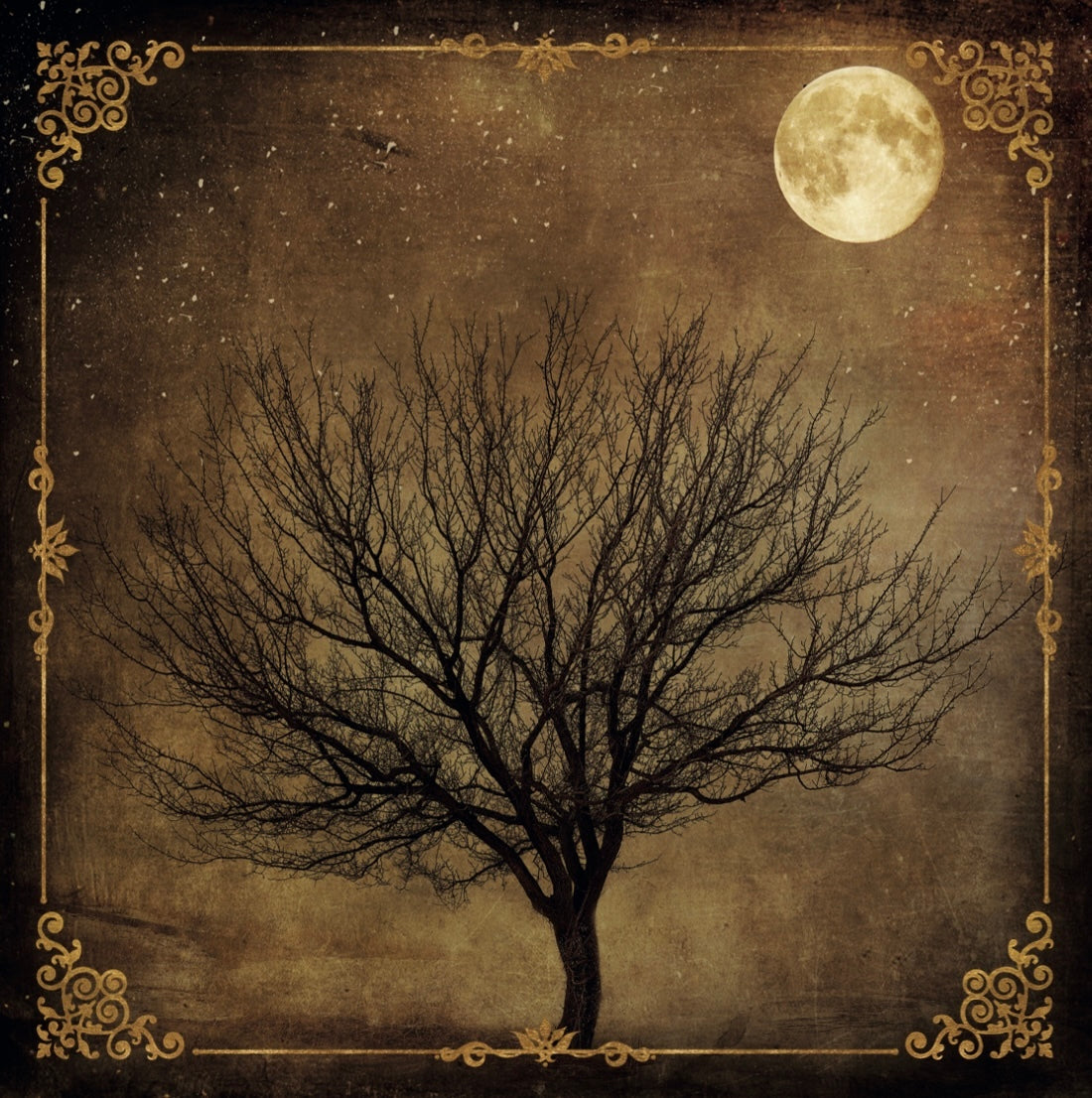 Lenormand & Tarot Cloth / Tree Antique