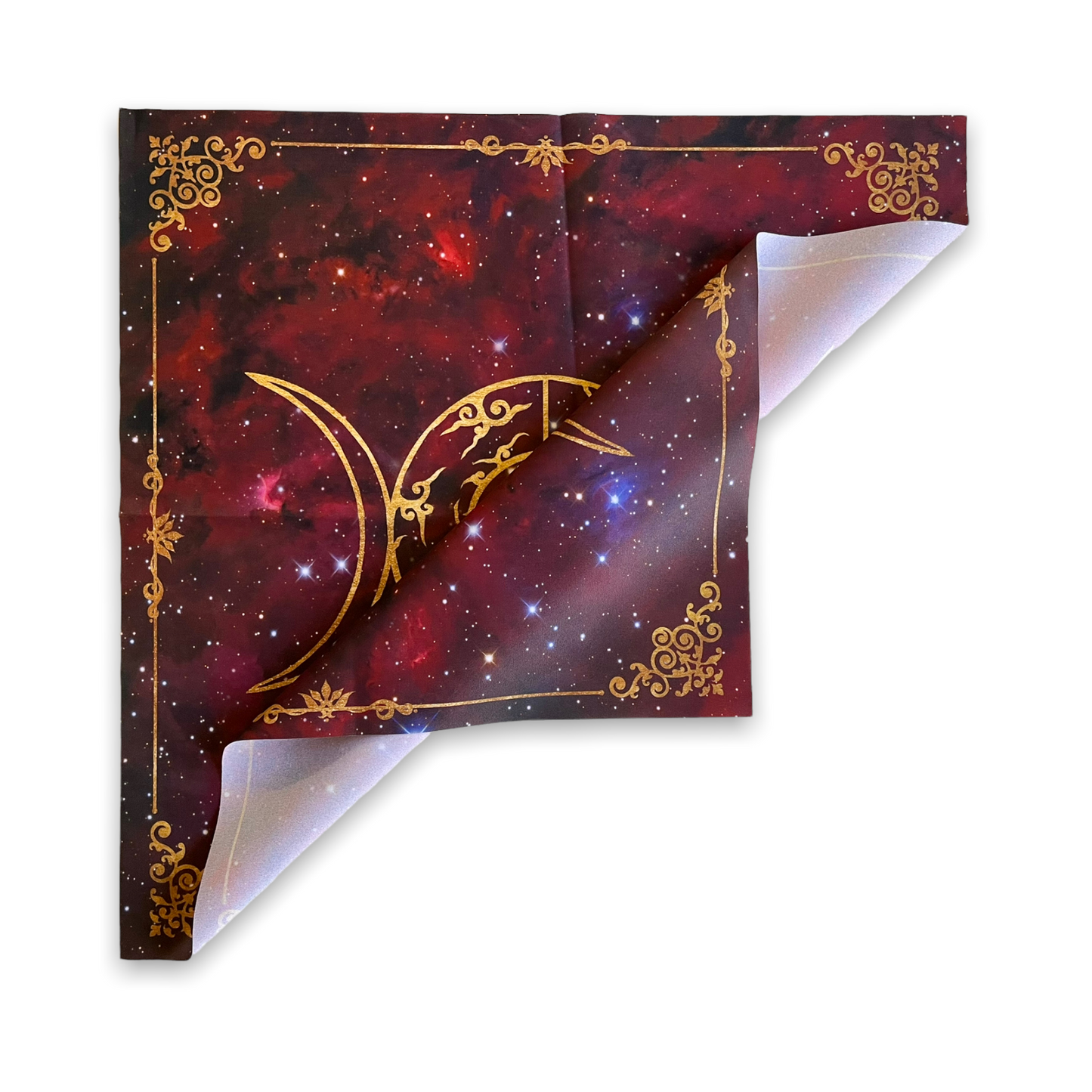 Lenormand / Tarot Cloth Three-Moon Red Stardust