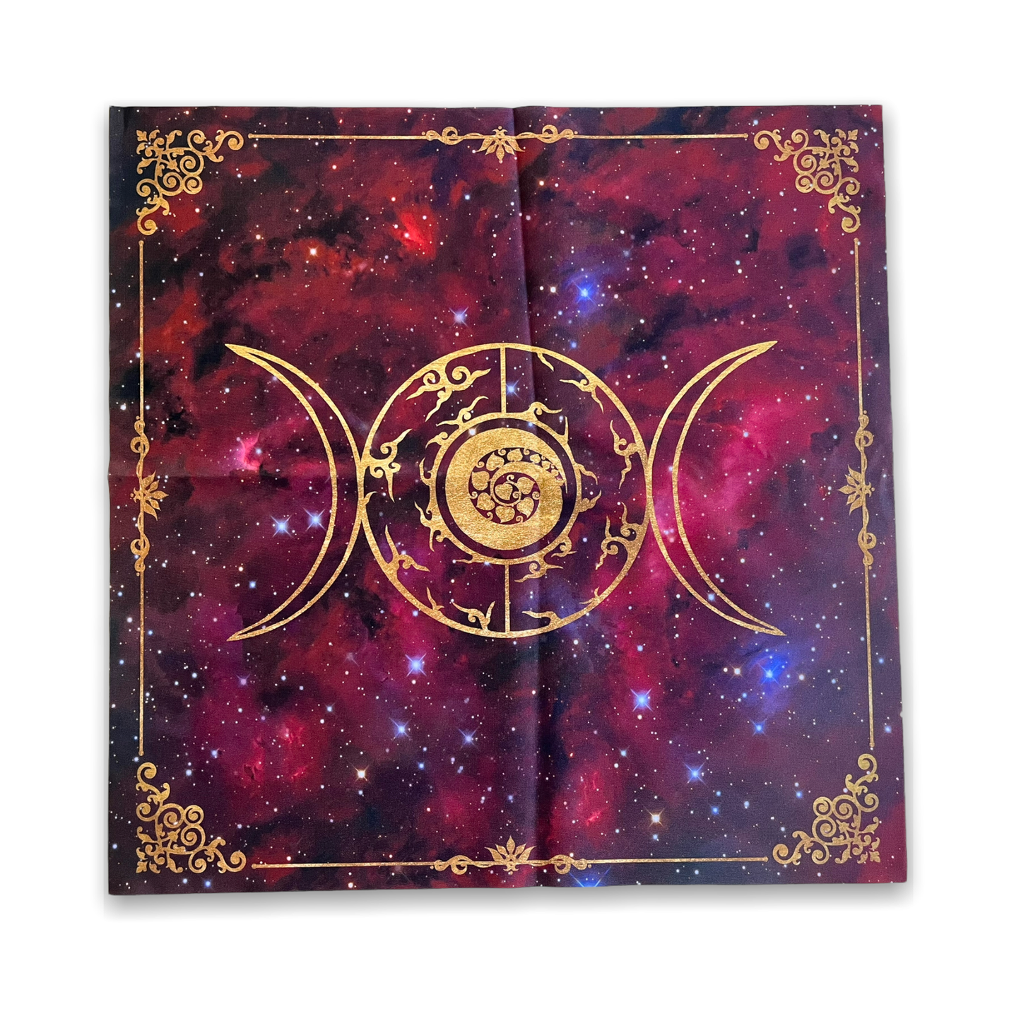 Lenormand / Tarot Cloth Three-Moon Red Stardust
