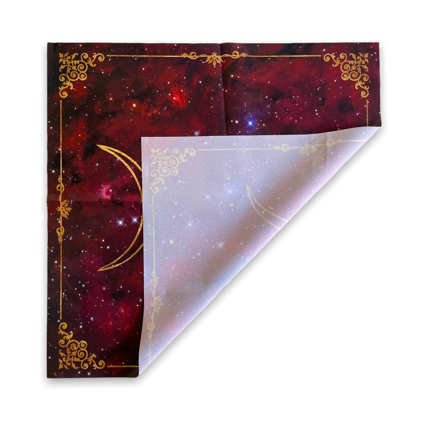 Lenormand / Tarot Cloth Three-Moon Red Stardust