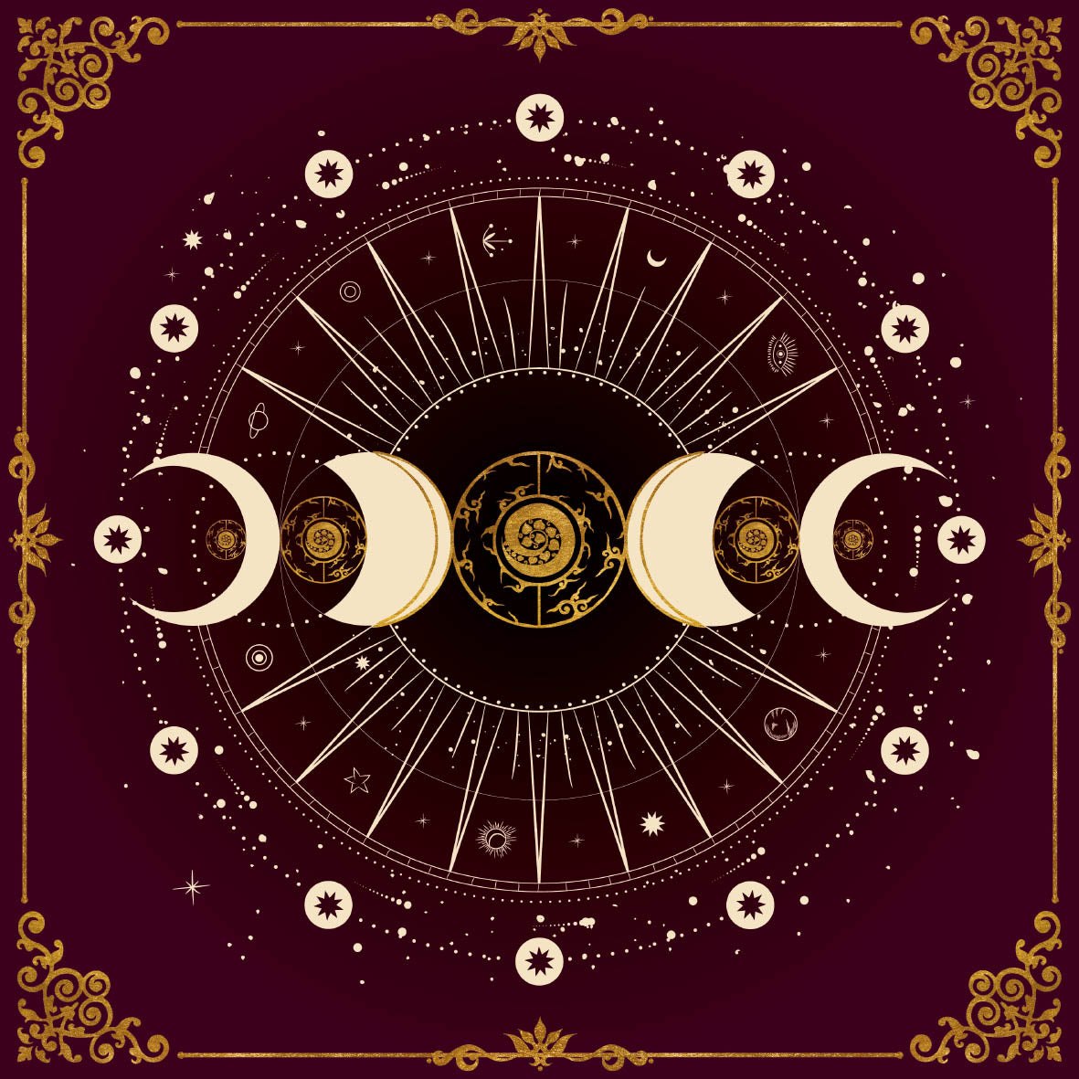 Lenormand / Tarot Cloth Moon Phase