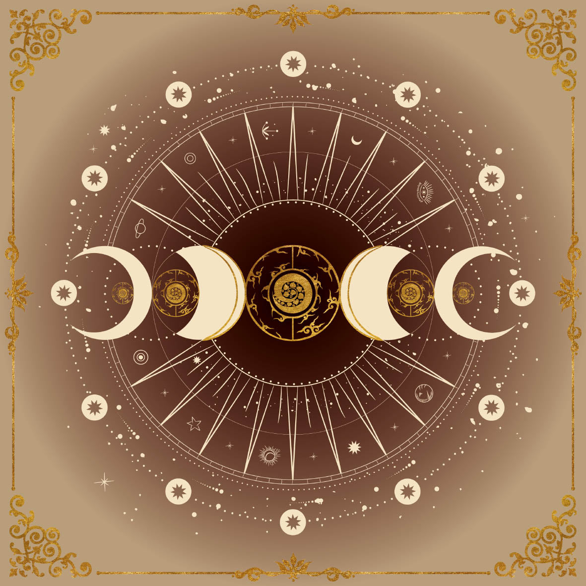 Lenormand / Tarot Cloth Moon Phase