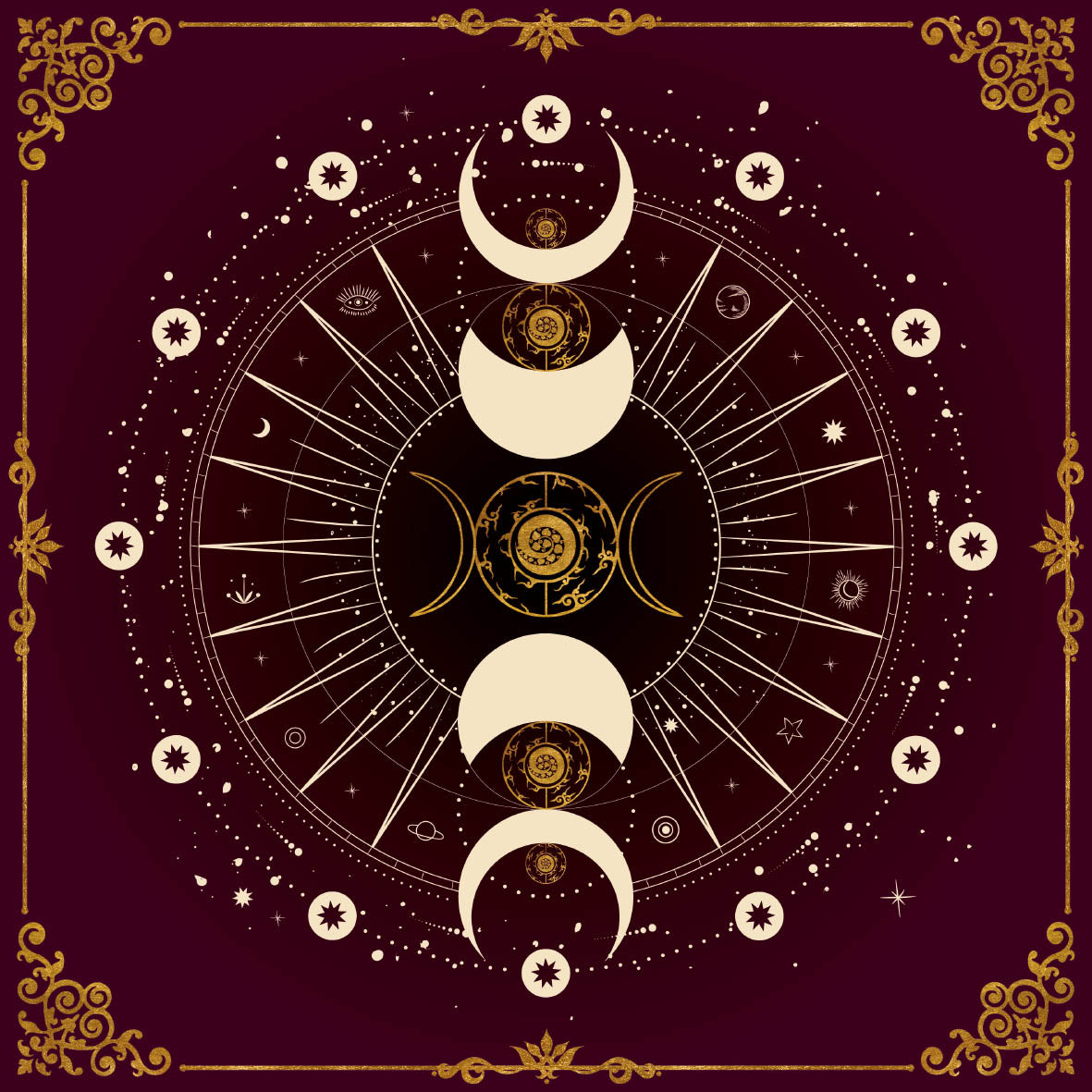 Lenormand / Tarot Cloth Moon Phase