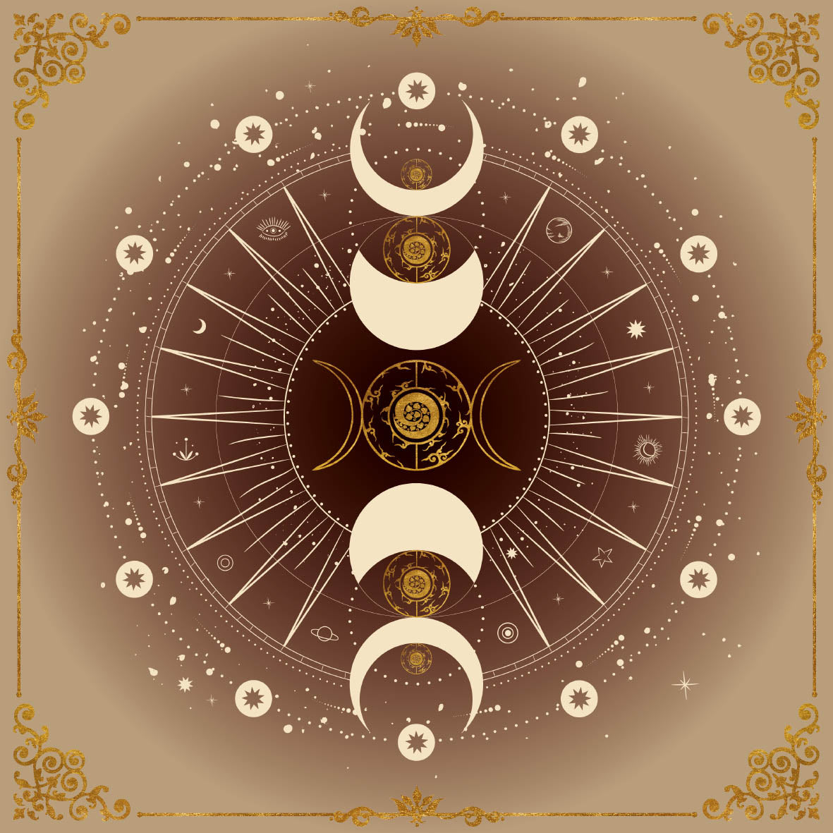 Lenormand / Tarot Cloth Moon Phase