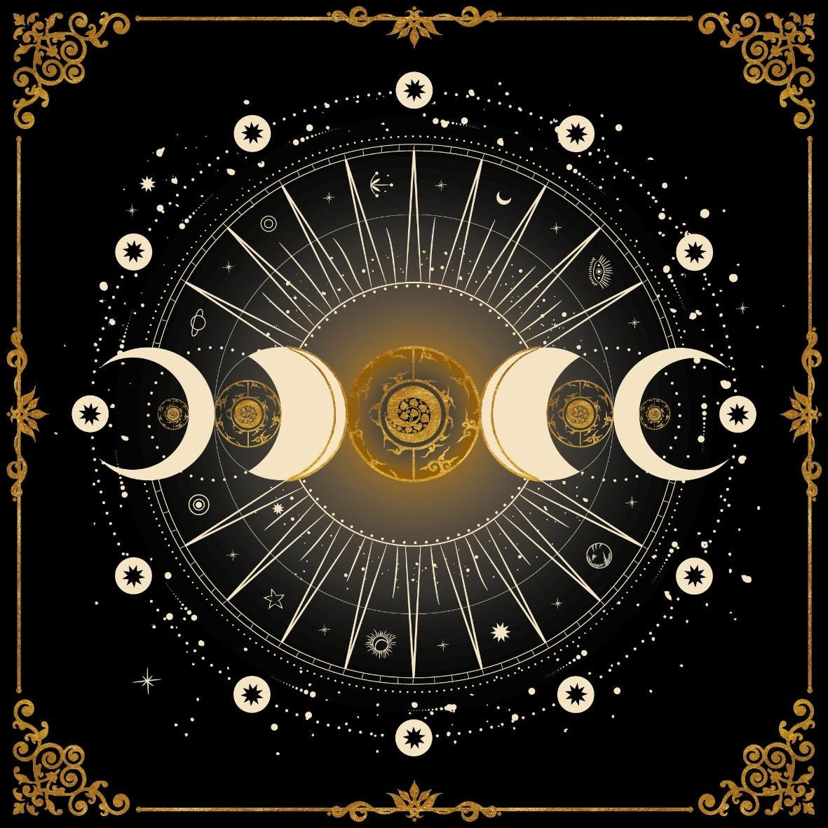 Lenormand / Tarot Cloth Moon Phase