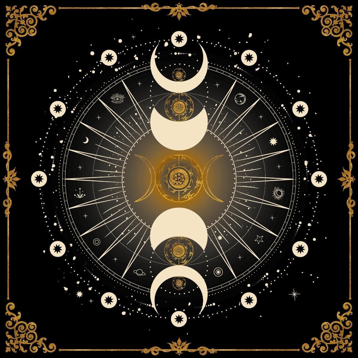 Lenormand / Tarot Cloth Moon Phase