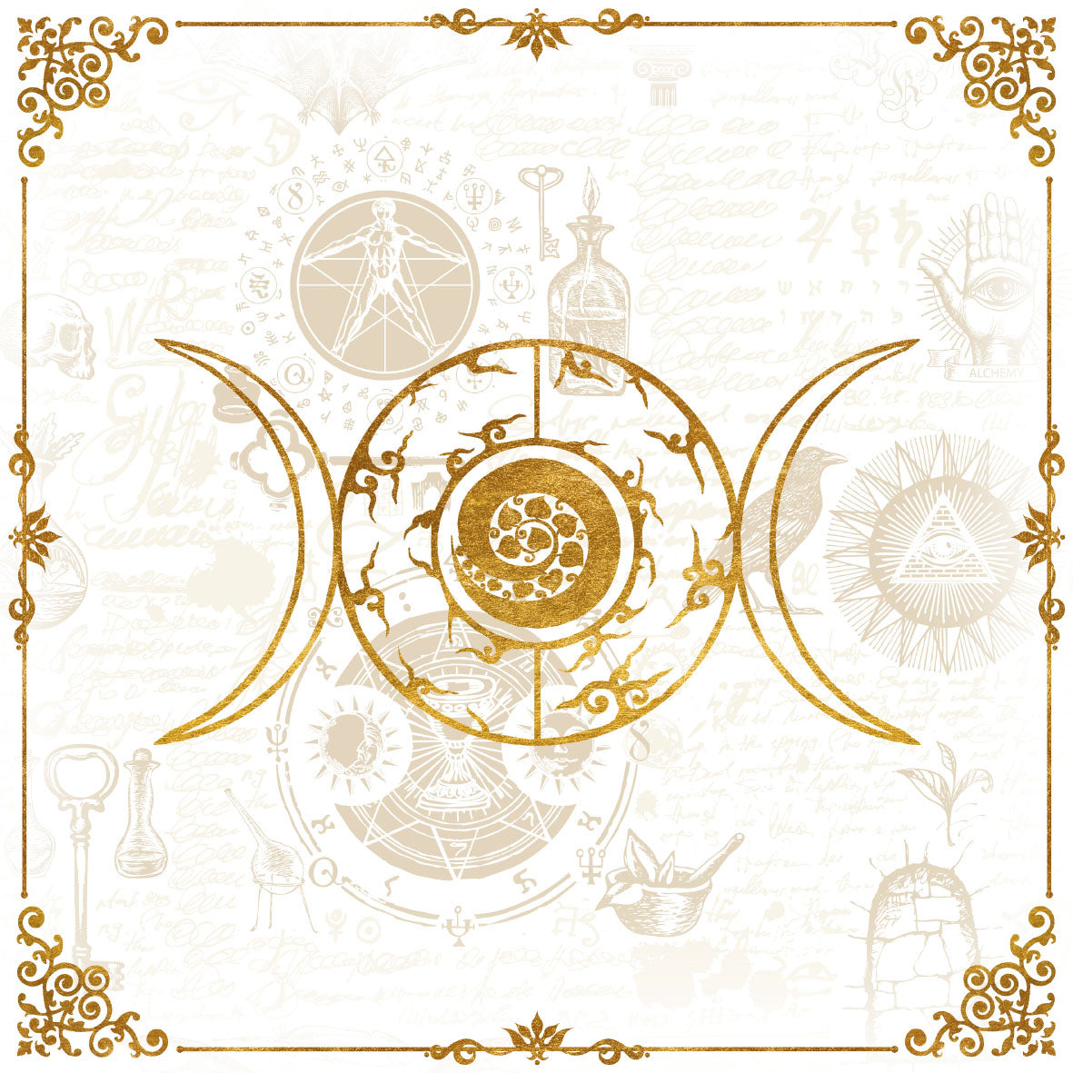Lenormand / Tarot Tissu Symboles Magiques