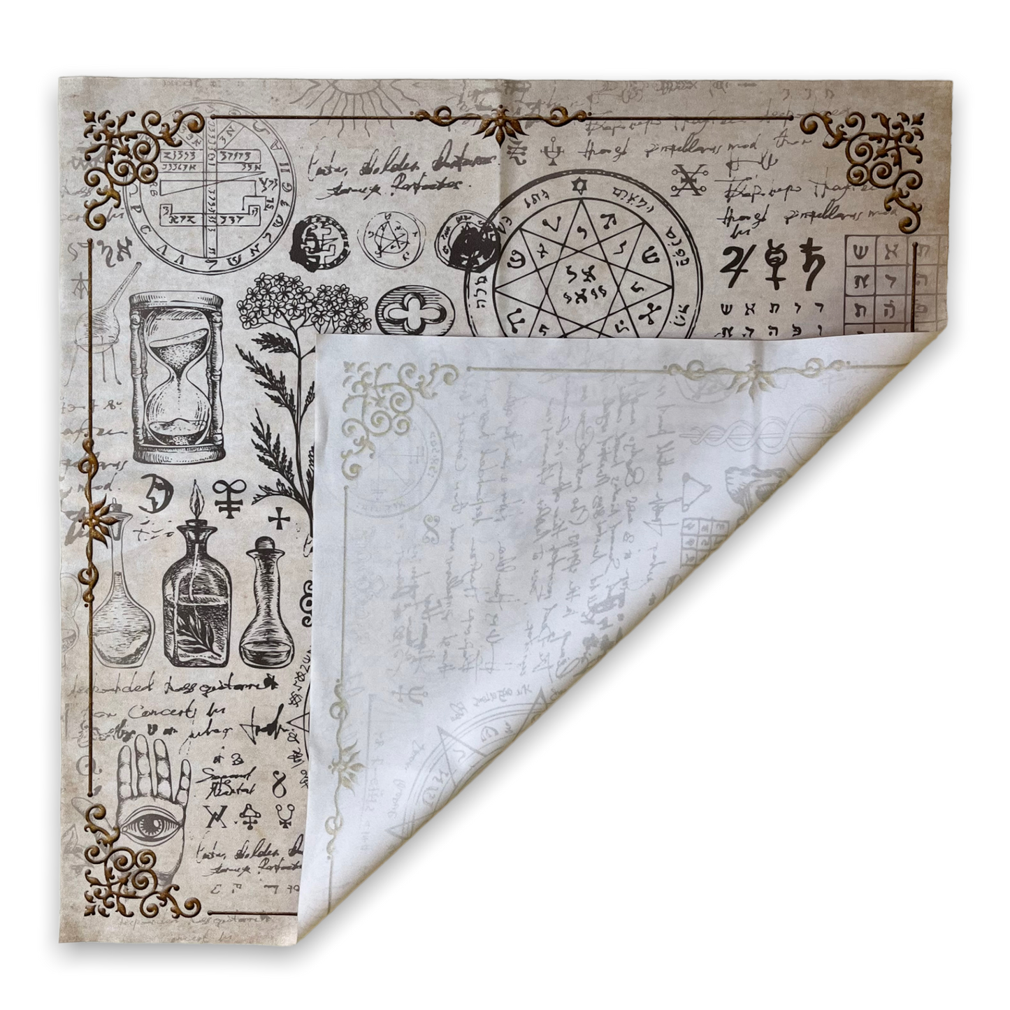 Lenormand / Tarot Cloth Witch's Kitchen 3D Gold Papyrus