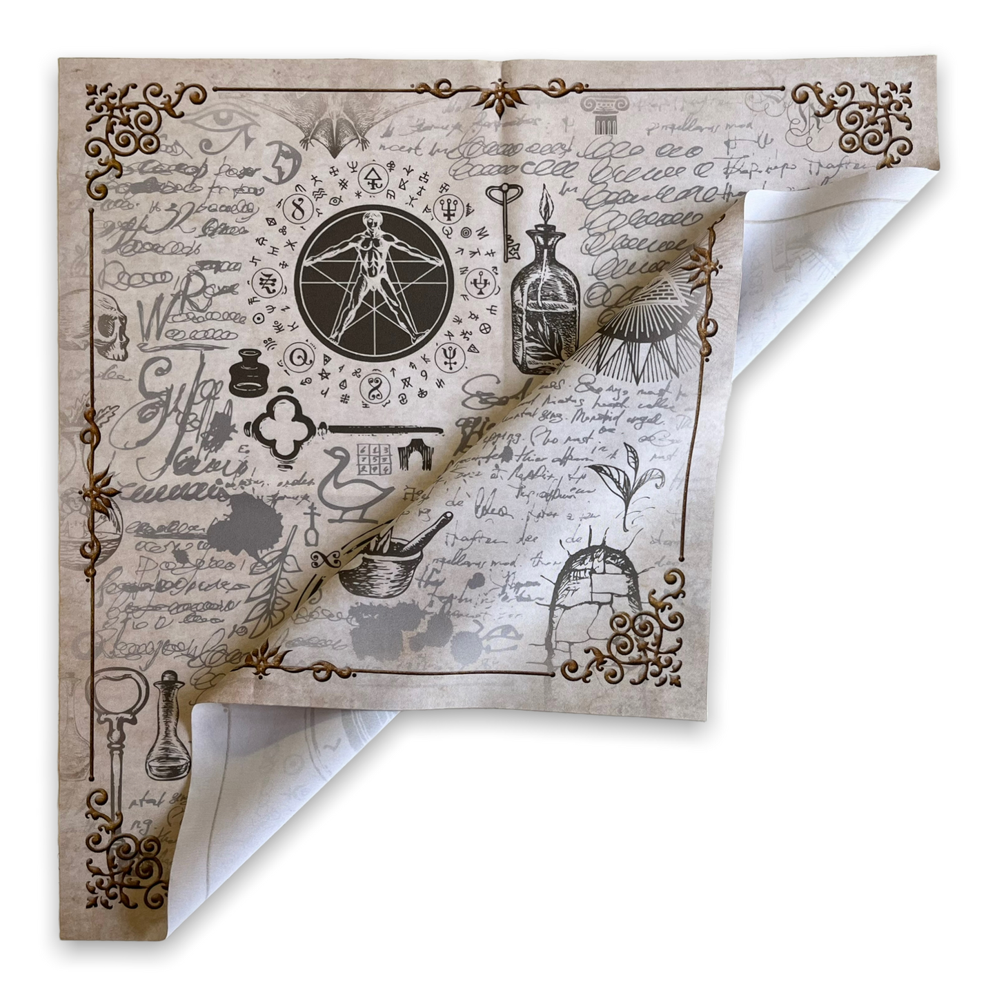 Lenormand / Tarot Cloth Magical Symbols 3D Gold Papyrus