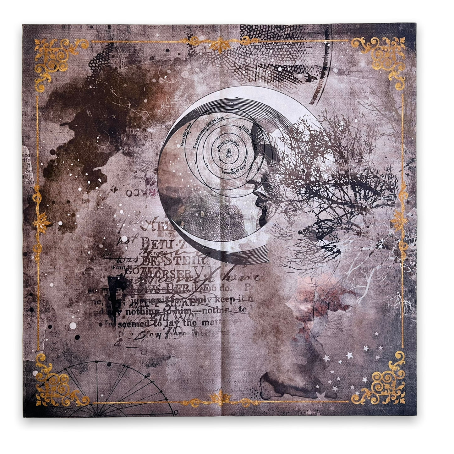 Lenormand & Tarot Cloth / Moon Watercolor