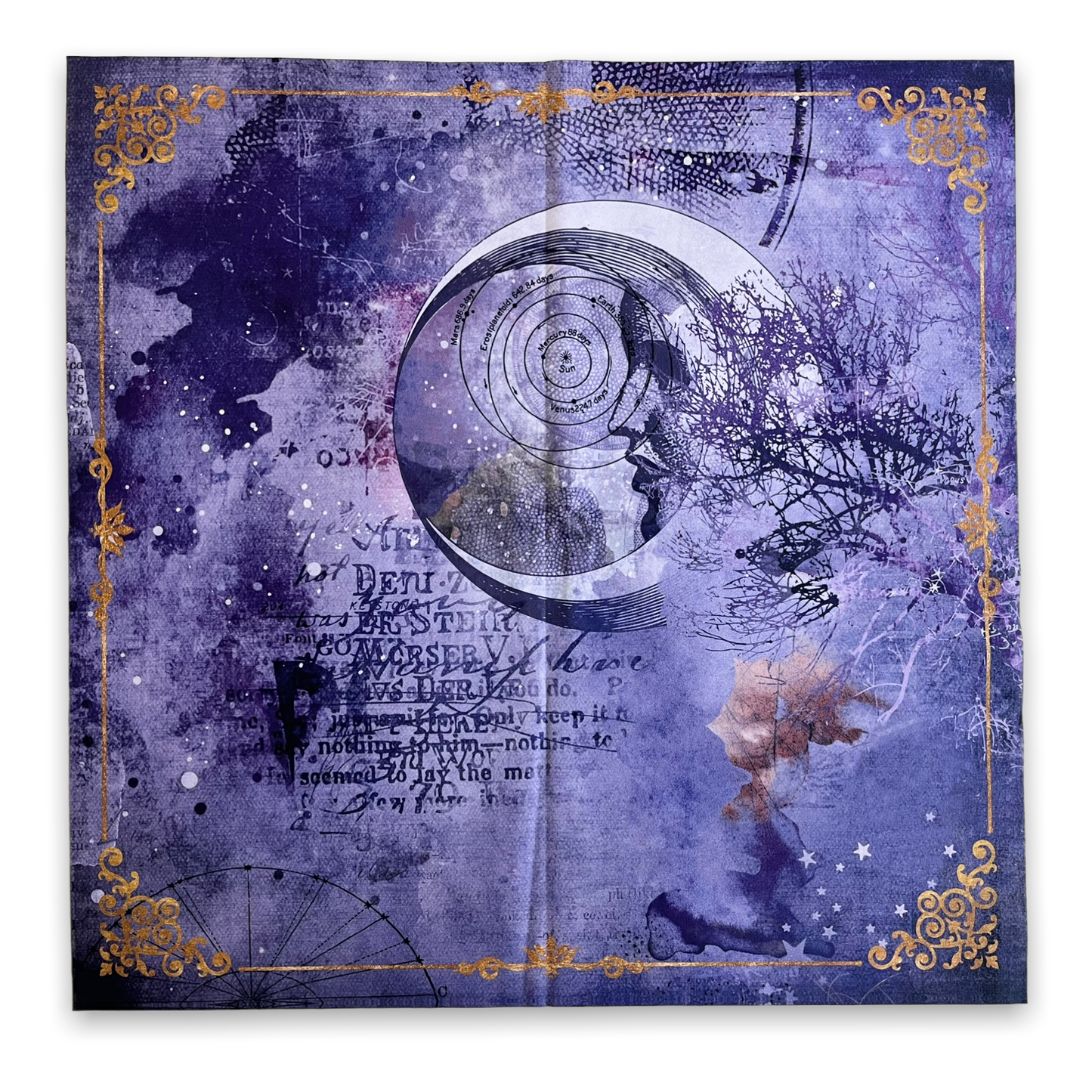Lenormand & Tarot Cloth / Moon Watercolor