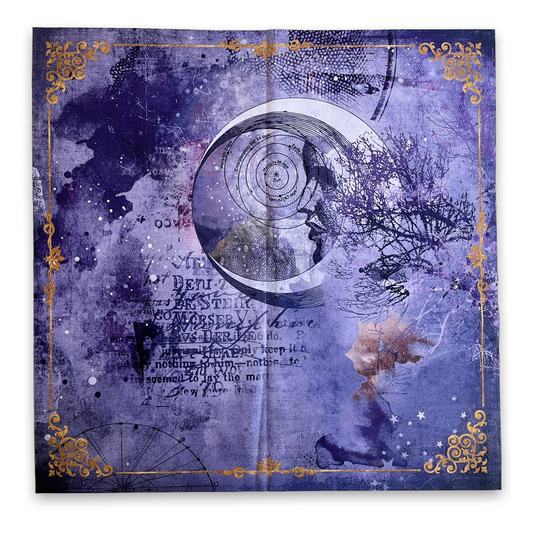 Lenormand & Tarot Tuch / Mond Aquarell