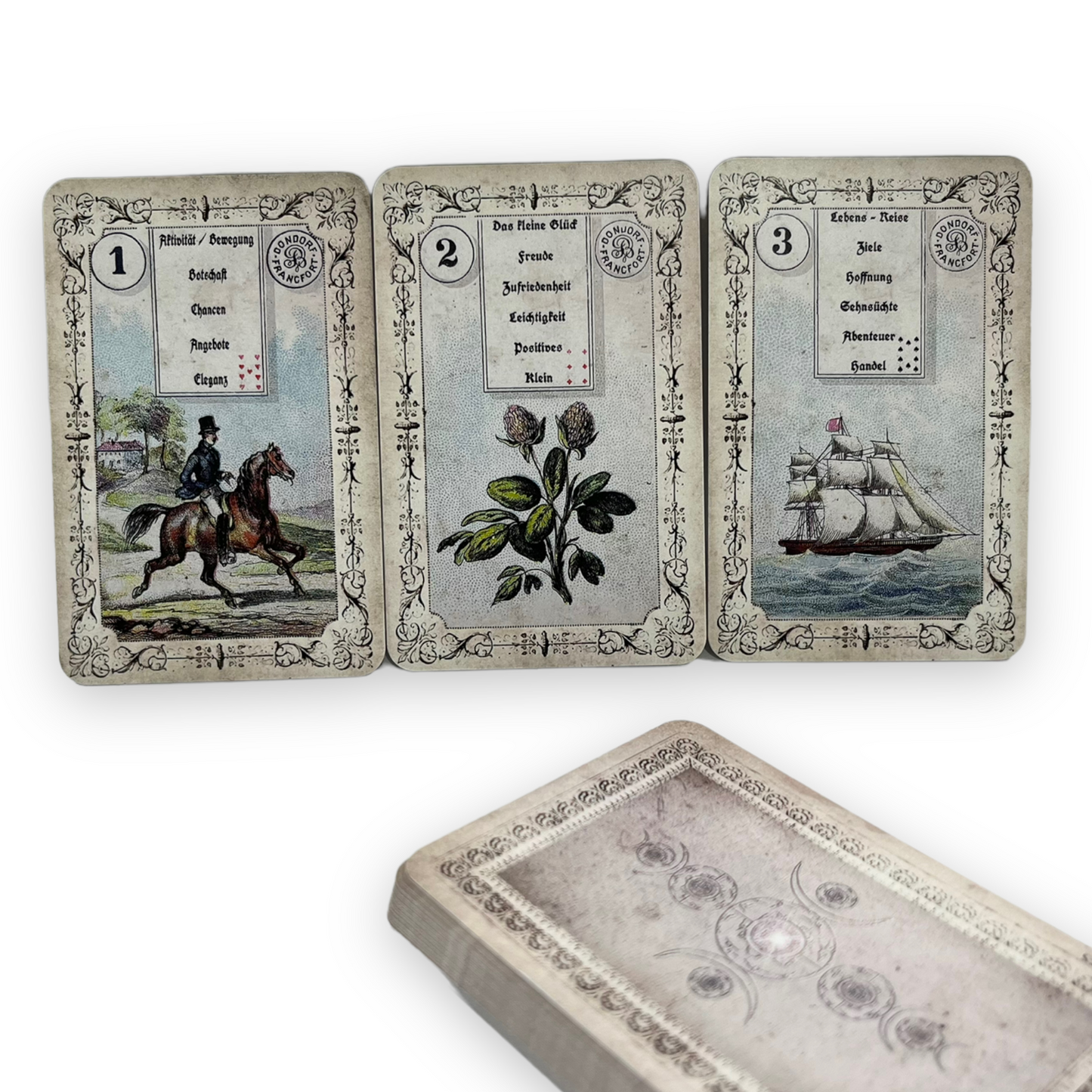 Lenormand cards Dondorf - Fleur de Lille with interpretation Phoenix