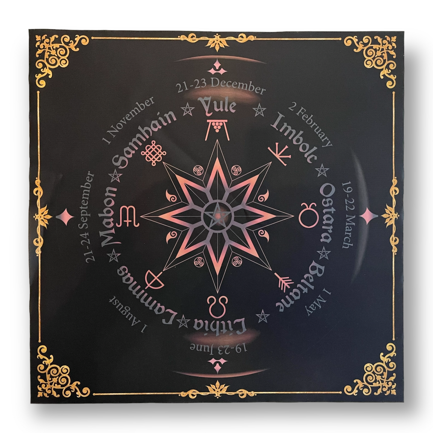 Roue mystique de l'année en tissu Lenormand/Tarot