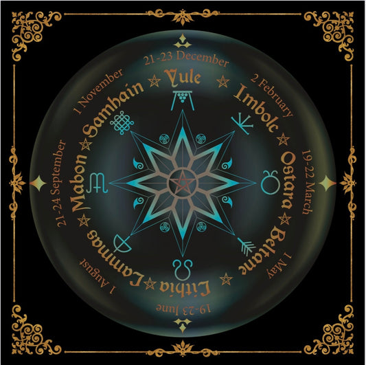 Roue mystique de l'année en tissu Lenormand/Tarot