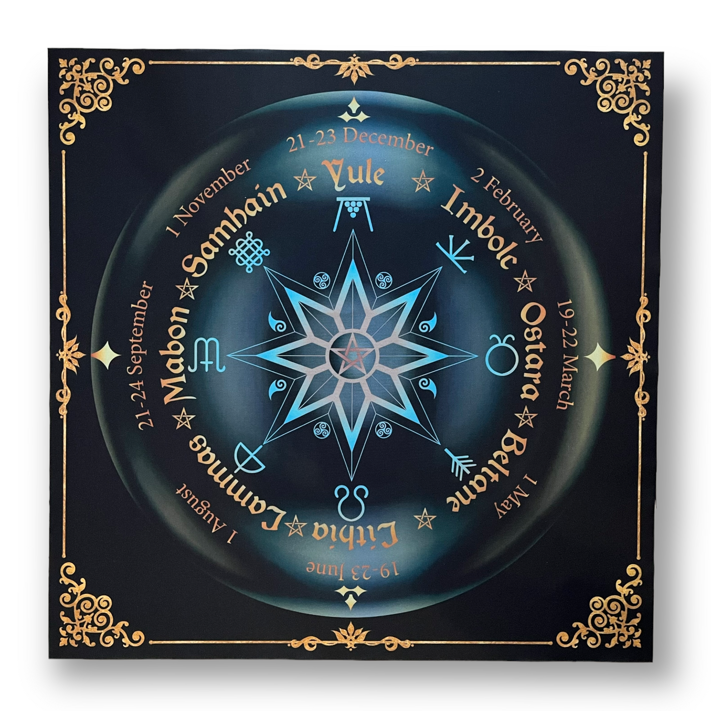 Roue mystique de l'année en tissu Lenormand/Tarot