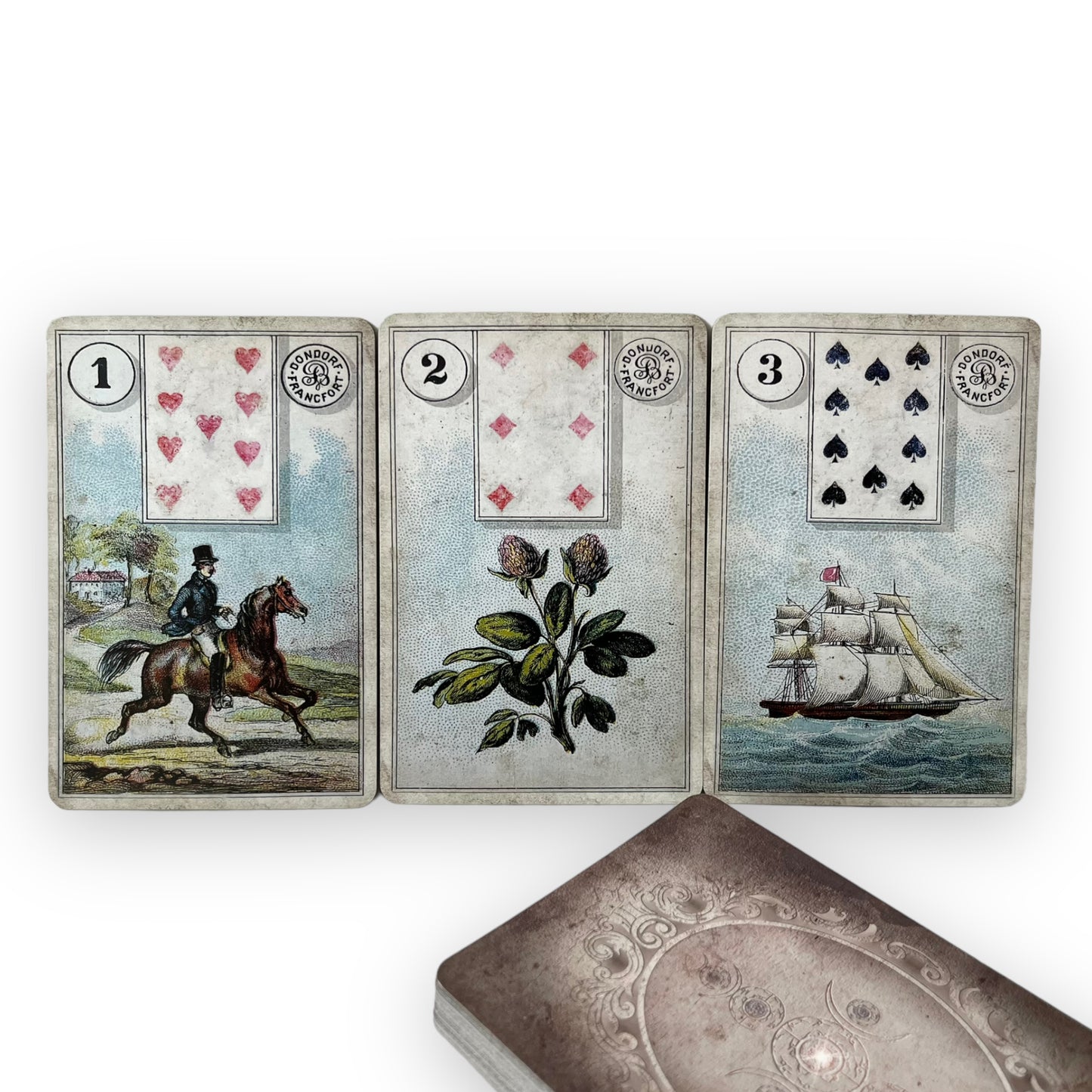 Lenormand cards Dondorf Pompous 80x120 Vintage with Skat