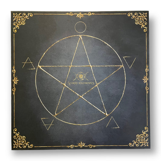 Tarot & Lenormand Tuch / Witch Elements Antique Black