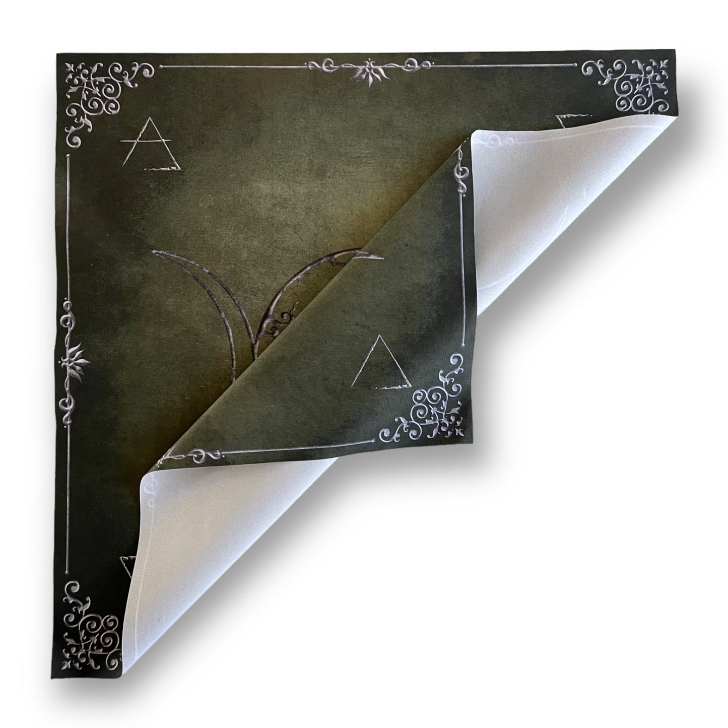 Tarot & Lenormand Tuch / Witch Elements Dreiermond Green