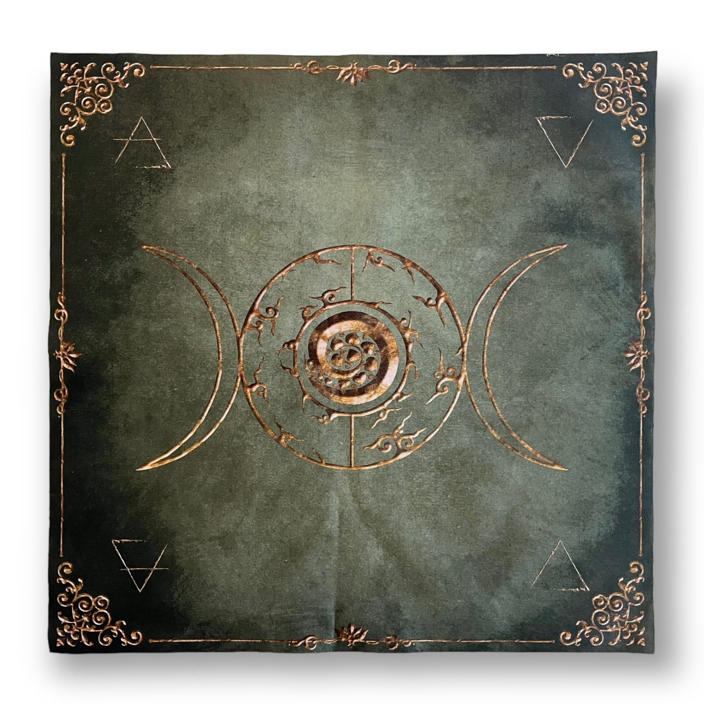 Tarot & Lenormand Tuch / Witch Elements Dreiermond Green